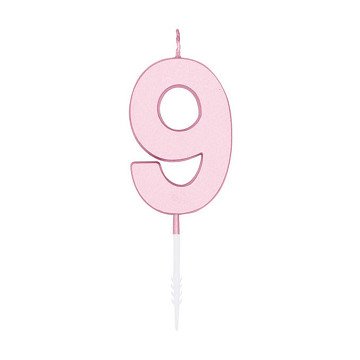 Cake candle 4.5cm Pastel Pink no. 9