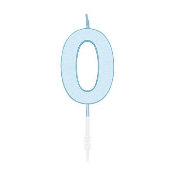 Kuchenkerze 4,5 cm Pastellblau Nr. 0