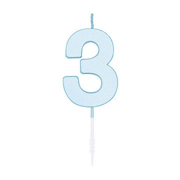 Kuchenkerze 4,5 cm, Pastellblau Nr. 3