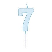 Cake candle 4.5cm Pastel Blue no. 7