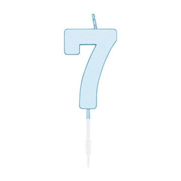 Cake candle 4.5cm Pastel Blue no. 7