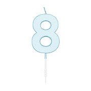 Cake candle 4.5cm Pastel Blue no. 8