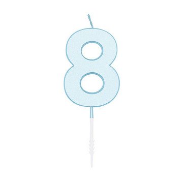 Cake candle 4.5cm Pastel Blue no. 8