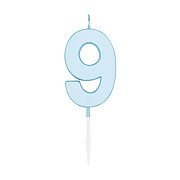 Cake candle 4.5cm Pastel Blue no. 9