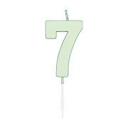 Cake candle 4.5cm Pastel Mint no. 7