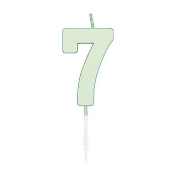 Cake candle 4.5cm Pastel Mint no. 7