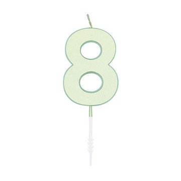 Cake candle 4.5cm Pastel Mint no. 8