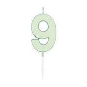 Cake candle 4.5cm Pastel Mint no. 9