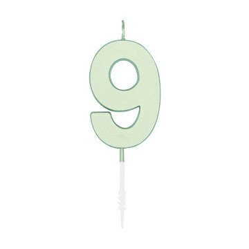 Cake candle 4.5cm Pastel Mint no. 9