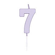 Cake candle 4.5cm Pastel Lilac no. 7