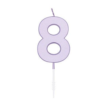 Cake candle 4.5cm Pastel Lilac no. 8