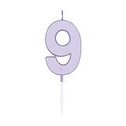 Cake candle 4.5cm Pastel Lilac no. 9