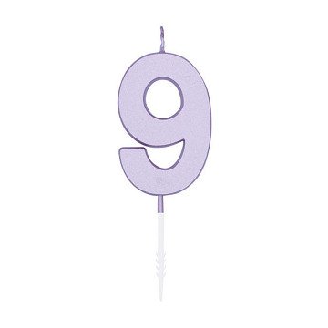 Cake candle 4.5cm Pastel Lilac no. 9