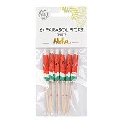 Parasol Cocktailprikkers van Papier Aloha - 8cm