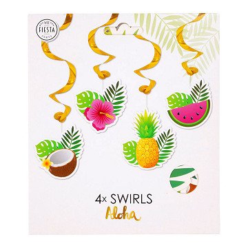 Hängende Dekorationswirbel Aloha - 4 Stück.