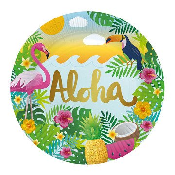 Papieren Borden 23cm Aloha - 8st.