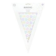 Paper Flag Garland Watercolors Hearts - 6m
