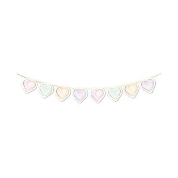 Papieren Guirlande Watercolors Hearts - 2m