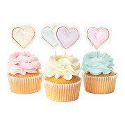 Taartprikkers Watercolors Hearts - 12st.
