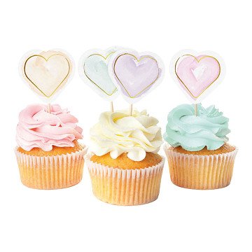 Taartprikkers Watercolors Hearts - 12st.