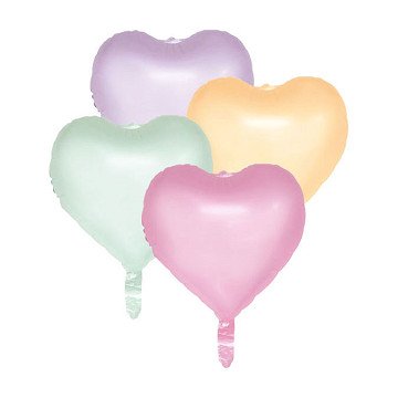 Folieballonnen 18 Inch Watercolors Hearts - 4st.