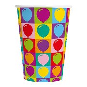 Papieren Bekers 210ml Pop Party - 8st.
