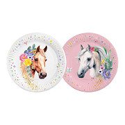 Papieren Borden 23cm Paarden - 8st.
