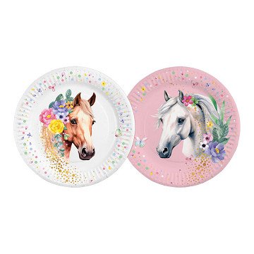 Papieren Borden 23cm Paarden - 8st.