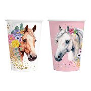 Papieren Bekers 210ml Paarden - 8st.