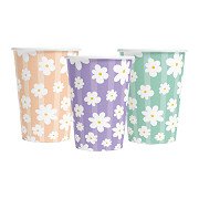 Papieren Bekers 210ml Madeliefjes - 8st.