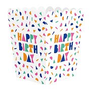 Papieren Snackboxen Happy Birthday - 8st.