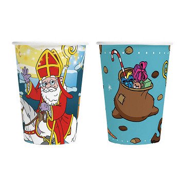 Papieren Bekers 210ml Sinterklaas - 8st.