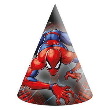Papieren Hoedjes Spiderman World of Web - 6st.
