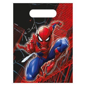 Papieren Uitdeelzakjes Spiderman World of Web - 4st.