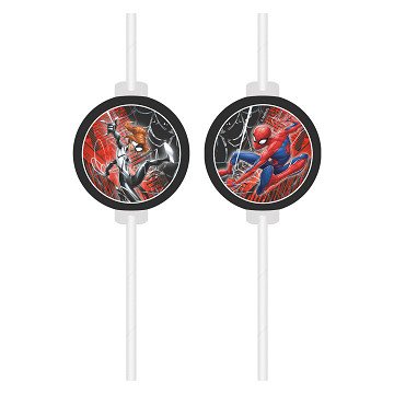 Papieren Rietjes Spiderman World of Web - 4st.