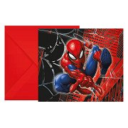 Uitnodigingen met Enveloppen Spiderman Wolrd of Web - 6st.