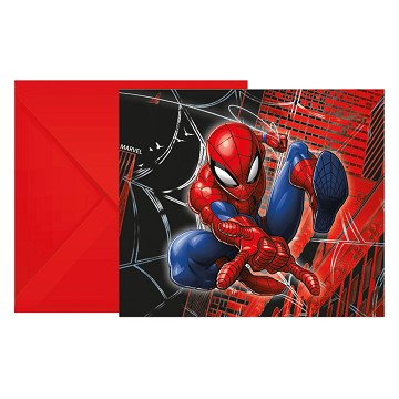 Spiderman World of Web Invitations with Envelopes - 6 pcs.