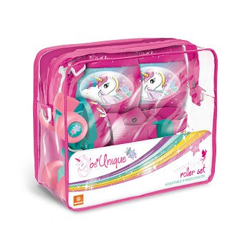 Unicorn Rollschuhe mit Schoner-Set, Größe 22-29