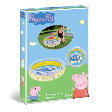 Mondo Peppa Pig Schwimmbecken mit 3 Ringen, 100 cm