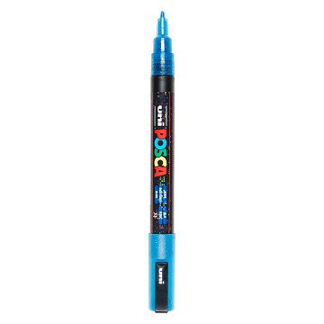 Uni Posca PC3M Verfmarker Glitter Donkerblauw - ronde punt tot 1,3 mm