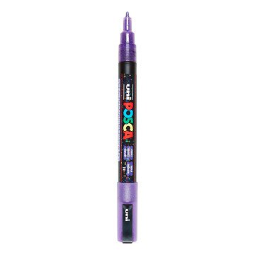 Uni Posca PC3M Verfmarker Glitter Paars- ronde punt tot 1,3 mm