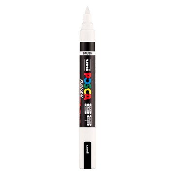 Uni Posca Brushmarker PC5BR Wit - Brushpunt 1-4 mm