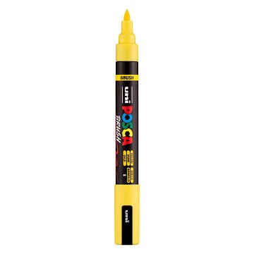 Uni Posca Brushmarker PC5BR Geel - Brushpunt 1-4 mm