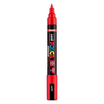 Uni Posca Brushmarker PC5BR Rood - Brushpunt 1-4 mm