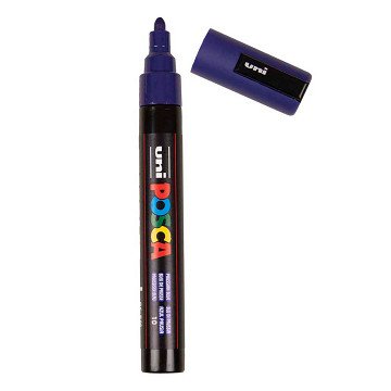 Uni Posca Verfmarker PC5M Pruisisch Blauw - conische punt 2,5 mm