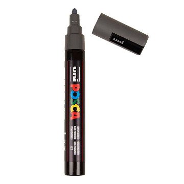 Uni Posca Verfmarker PC5M Diep Grijs - conische punt 2,5 mm