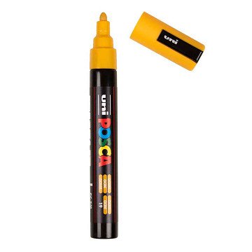Uni Posca Verfmarker PC5M Okergeel - conische punt 2,5 mm
