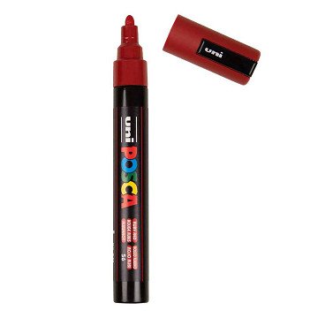 Uni Posca Verfmarker PC5M Robijnrood - conische punt 2,5 mm