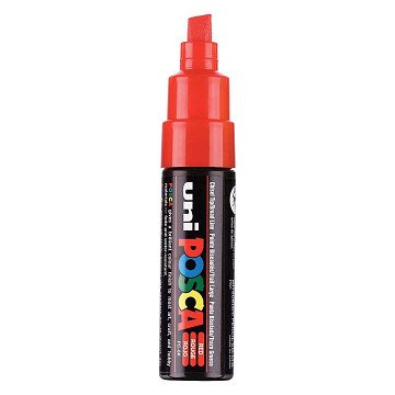 Uni Posca Verfmarker 8K Rood - Beitelpunt 8mm