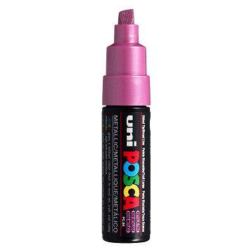 Uni Posca Verfmarker 8K Metallic Roze - beitelpunt 8mm